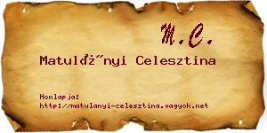 Matulányi Celesztina névjegykártya